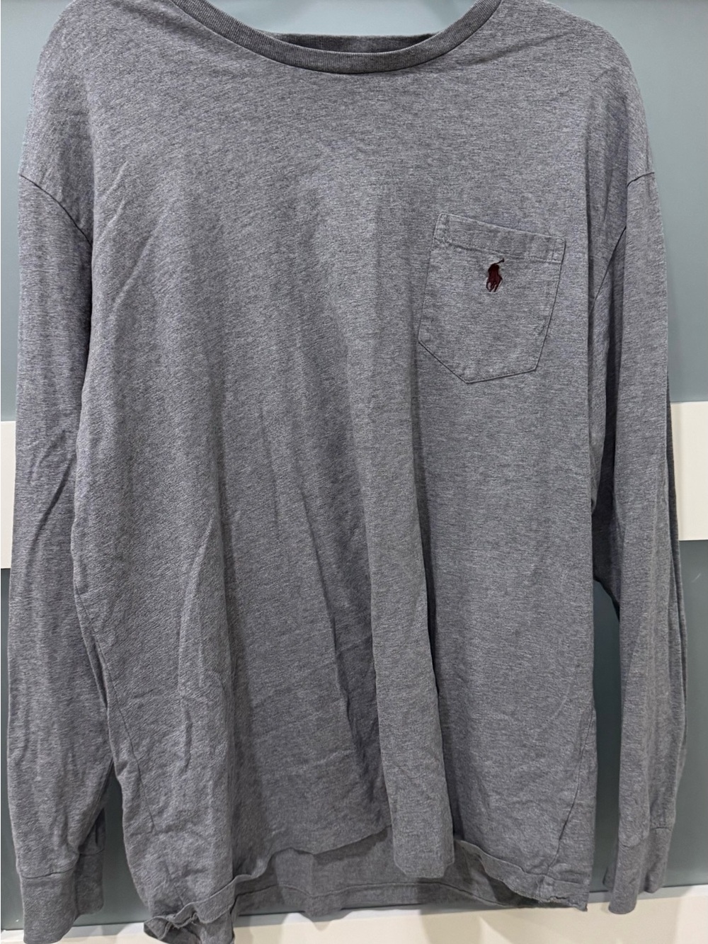 Polo by Ralph Lauren Gray Long-Sleeve Pocket Tee with Polo Pony